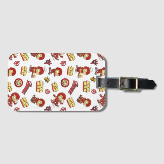 Silly Chibi Iron Man Seamless Pattern - Superhero Luggage Tag