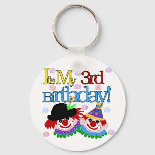 Silly Clowns 3rd Birthday Tshirts and Gifts Keychain