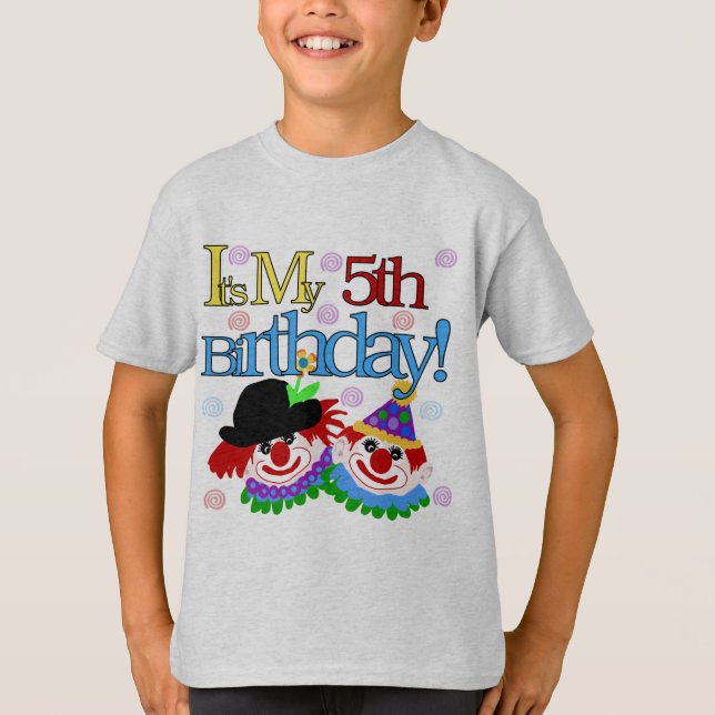 Silly Clowns 5th Birthday Tshirts and Gifts (Front)