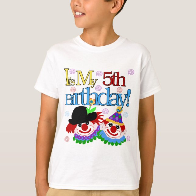 Silly Clowns 5th Birthday Tshirts and Gifts (Front)
