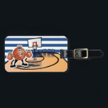 Silly Cute Basketball Sport Character Luggage Tag<br><div class="desc">Sport Luggage Tags - This DESIGN will quickly help you identify your bag or luggage very easily. 100% Customizable. Ready to Fill in the box(es) or Click on the CUSTOMIZE button to add, move, delete, resize or change any of the font or graphics. Made with high resolution vector and/or digital...</div>