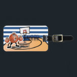 Silly Cute Basketball Sport Character Luggage Tag<br><div class="desc">Sport Luggage Tags - This DESIGN will quickly help you identify your bag or luggage very easily. 100% Customizable. Ready to Fill in the box(es) or Click on the CUSTOMIZE button to add, move, delete, resize or change any of the font or graphics. Made with high resolution vector and/or digital...</div>