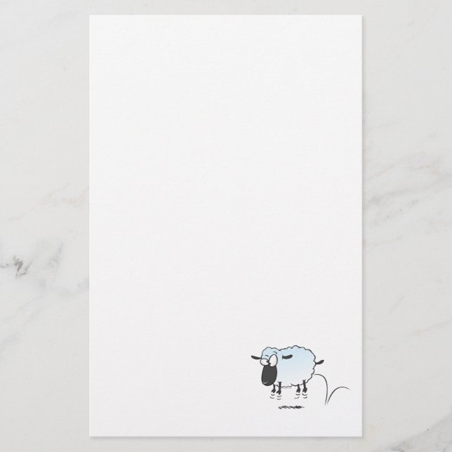 silly cute leaping lamb sheep cartoon stationery (Front)