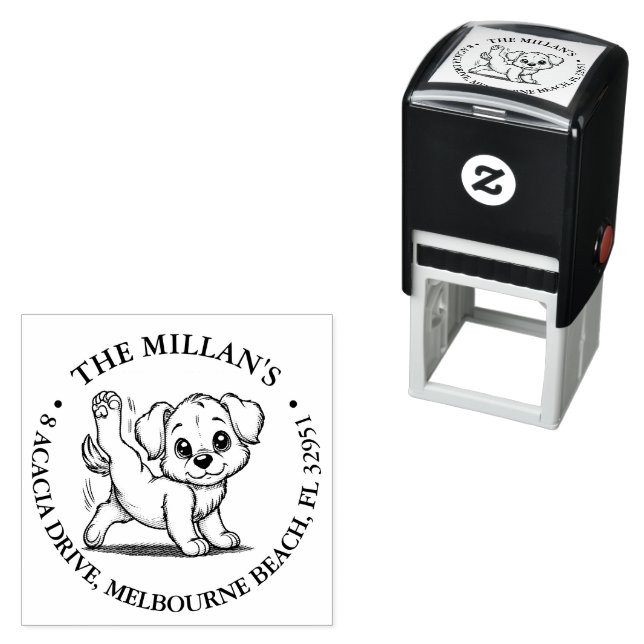 silly dog smiling lover theme self-inking stamp (In Situ)