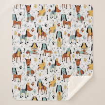 Silly Dogs Sherpa Blanket