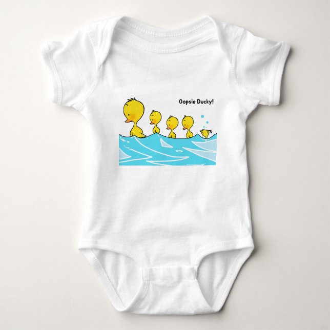 Silly Duckling Makes a Splash Baby Bodysuit (Front)