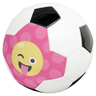 Silly Emoji Polka Dots Soccer Ball