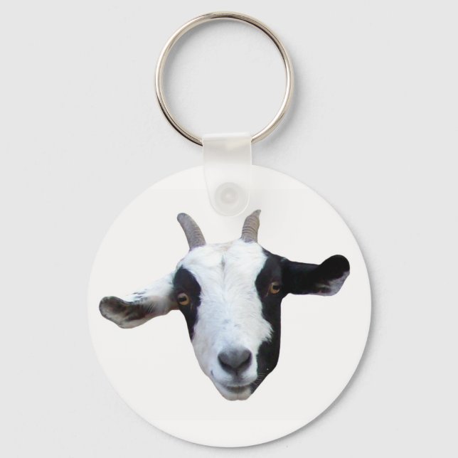 Silly-Face Goat Keychain (Front)