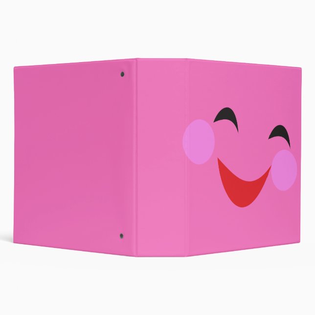 silly face pink notebook binder (Background)