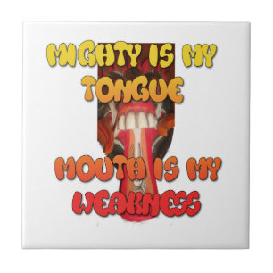 Silly Face: Tongue-Out Expression Humour Tile