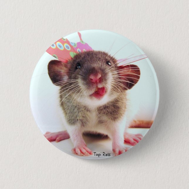 Silly Flutterby Rat 2 Inch Round Button (Front)