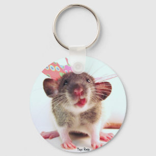 Silly Flutterby Rat Keychain