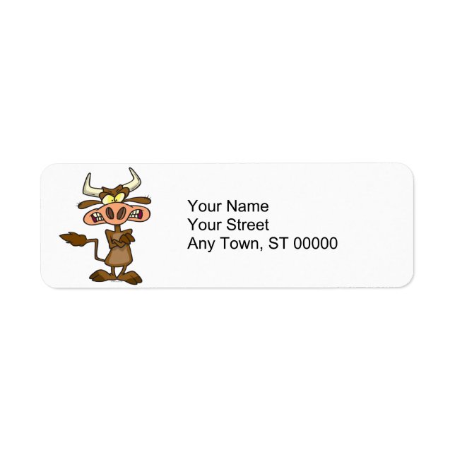 silly funny mad angry cow cartoon (Front)