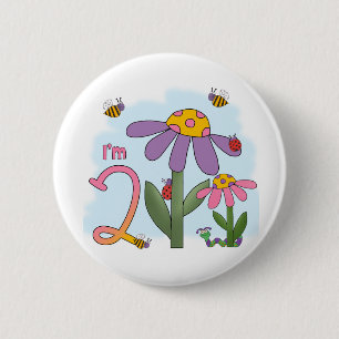 Silly Garden 2nd Birthday 2 Inch Round Button