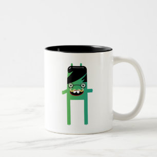 silly geeky monster dude Two-Tone coffee mug