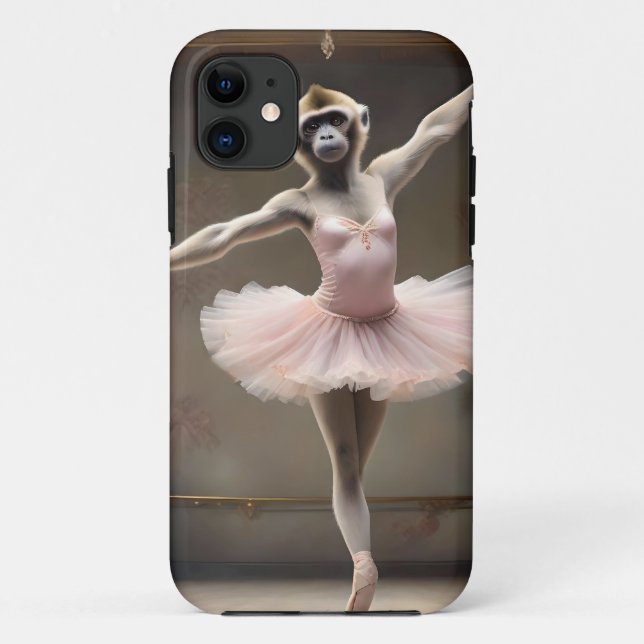 Silly Gibbon Ballerina Doing A Pirouette, Case-Mate iPhone Case (Back)
