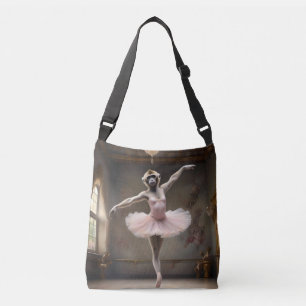 Silly Gibbon Ballerina Doing A Pirouette, Crossbody Bag
