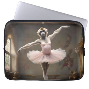 Silly Gibbon Ballerina Doing A Pirouette, Laptop Sleeve