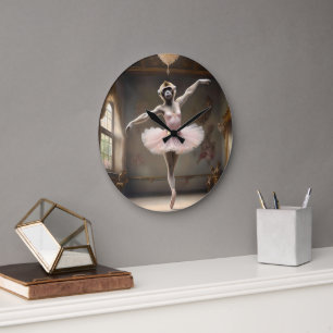 Silly Gibbon Ballerina Doing A Pirouette, Large Clock