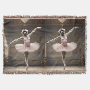 Silly Gibbon Ballerina Doing A Pirouette, Throw Blanket