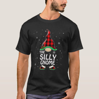 Silly Gnome Buffalo Plaid Matching Family Christma T-Shirt