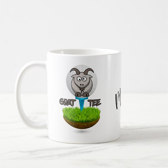 Silly Goat Golf Tee Coffee Mug (Left)