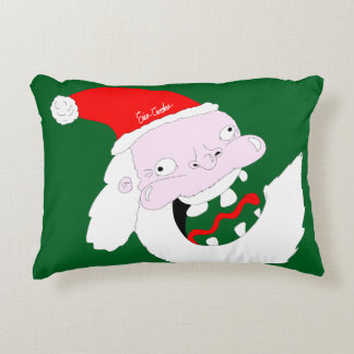 Silly goofy Santa Claus cartoon face Accent Pillow
