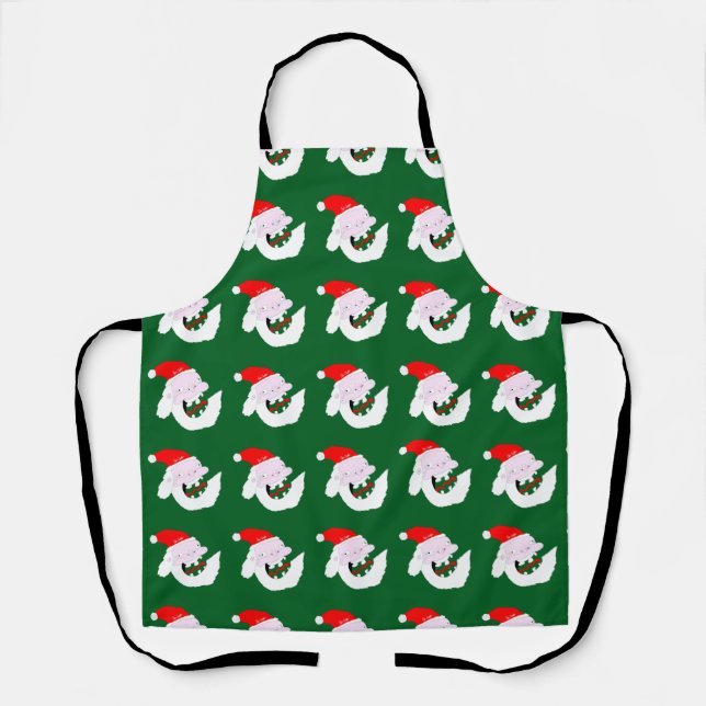 Silly goofy Santa Claus cartoon face  Apron (Front)