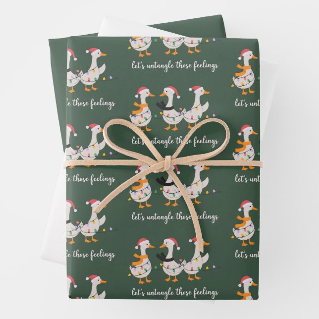 Silly Goose ABA Xmas RBT BCBA Behavior Therapist Wrapping Paper Sheet (In situ)
