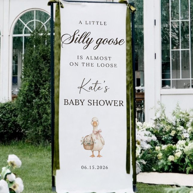Silly Goose Baby Shower Banner, Personalized Goose Banner (Creator Uploaded)