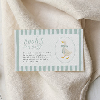 Silly Goose Baby Shower Books for Baby Insert Card