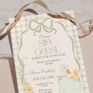 Silly Goose Baby Shower Invitation Mother Goose 