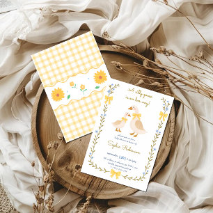 Silly Goose Baby Shower Invitation   Yellow Gingha