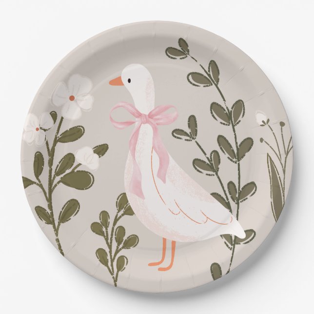Silly Goose Baby Shower Paper Plates (Front)