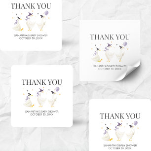 Silly Goose Baby Shower Square Sticker