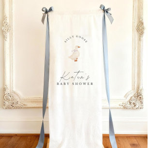 Silly Goose Baby Shower Welcome Sign   Linen Banne