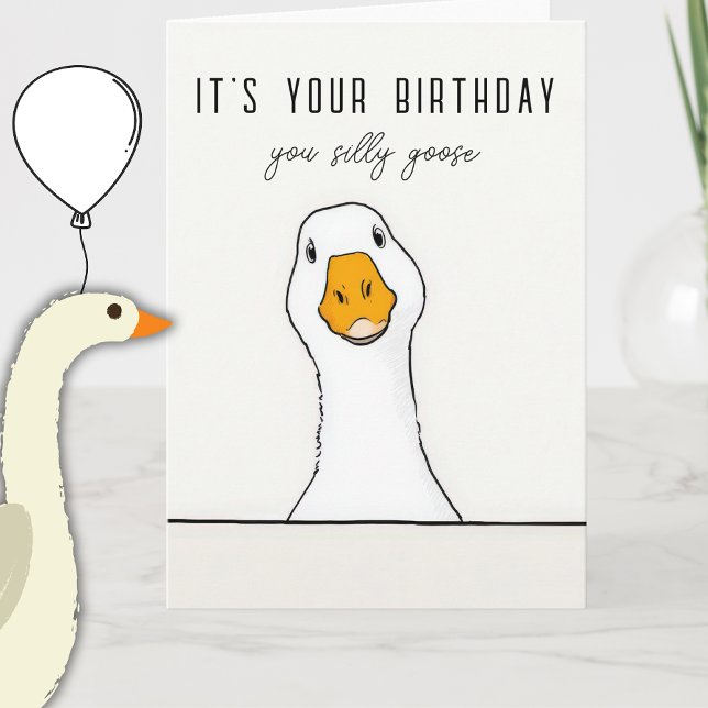  Silly Goose Birthday Funny Greeting  Adult Folded Card (Creator Uploaded)