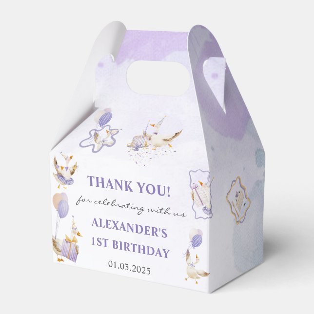 Silly Goose Birthday Party  Favor Box (Front Side)
