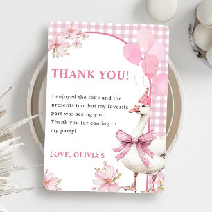 Silly Goose Birthday Party Thank You Card 