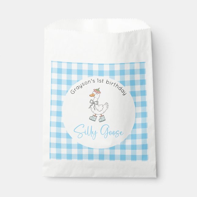 Silly Goose Blue Birthday Favour Bag (Front)