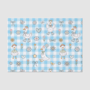 Silly Goose Blue Gingham Birthday Tissue Paper