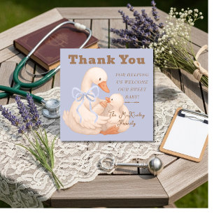 Silly Goose Blue Labor Delivery NICU Hospital Thank You Card
