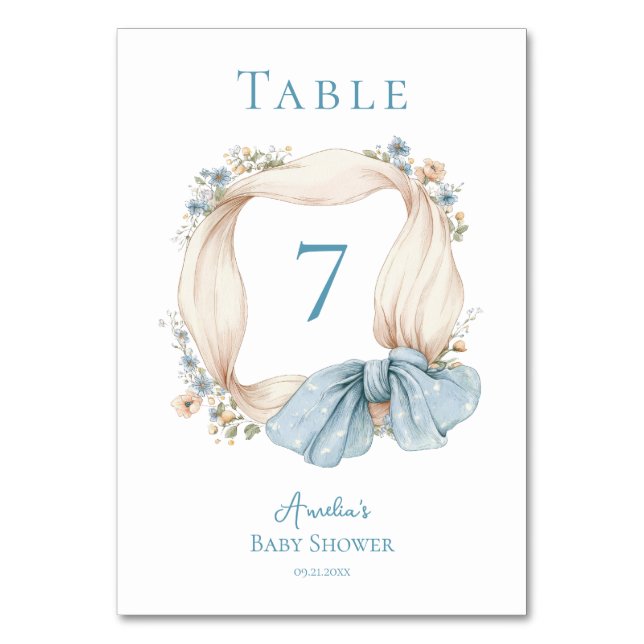 Silly Goose Blue Ribbon Table Card (Front)
