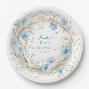 Silly Goose Blue Wildflower Paper Plate