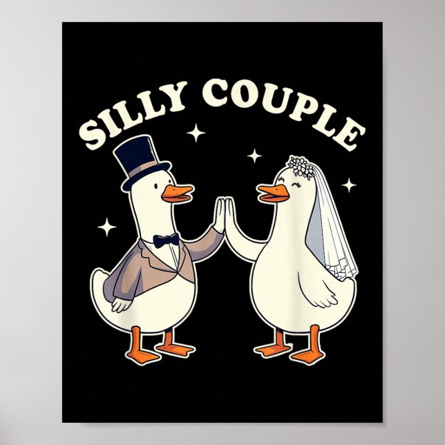 Silly Goose Bride &amp; Groom Wedding Bachelorette Poster (Front)