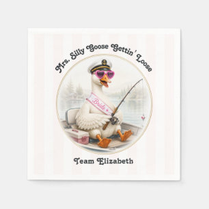 Silly Goose Bride Funny Lake Bachelorette Napkin