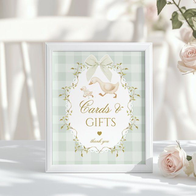 Silly Goose Cards and gifts Sage Gingham Poster (Creator Uploaded)