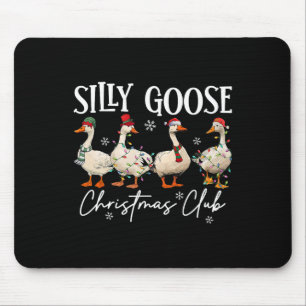 Silly Goose Christmas Club Funny Christmas Lights Mouse Pad