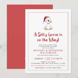 Silly Goose Christmas Winter Baby Shower Invitation