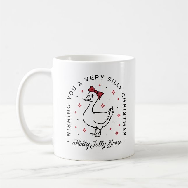 Silly goose Christmas wishes preppy coquette Coffee Mug (Left)